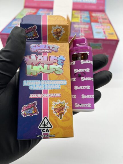 Sweetz Exotics - Half & Halfs - Disposable Rechargeable Vape Cart - Liquid Diamonds + Live Sauce - 2g
